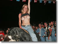 Biker Babes Topless Bull Riding